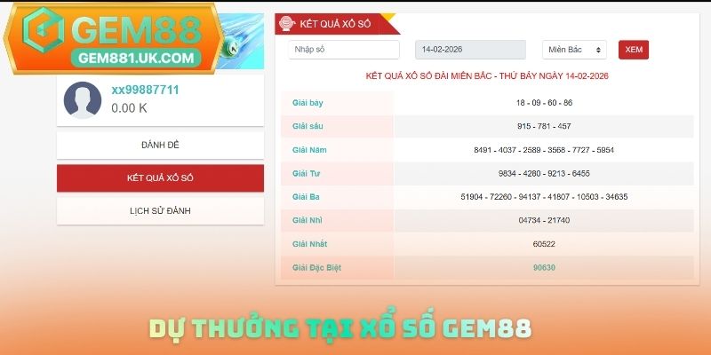 Dự thưởng tại xổ số Gem88